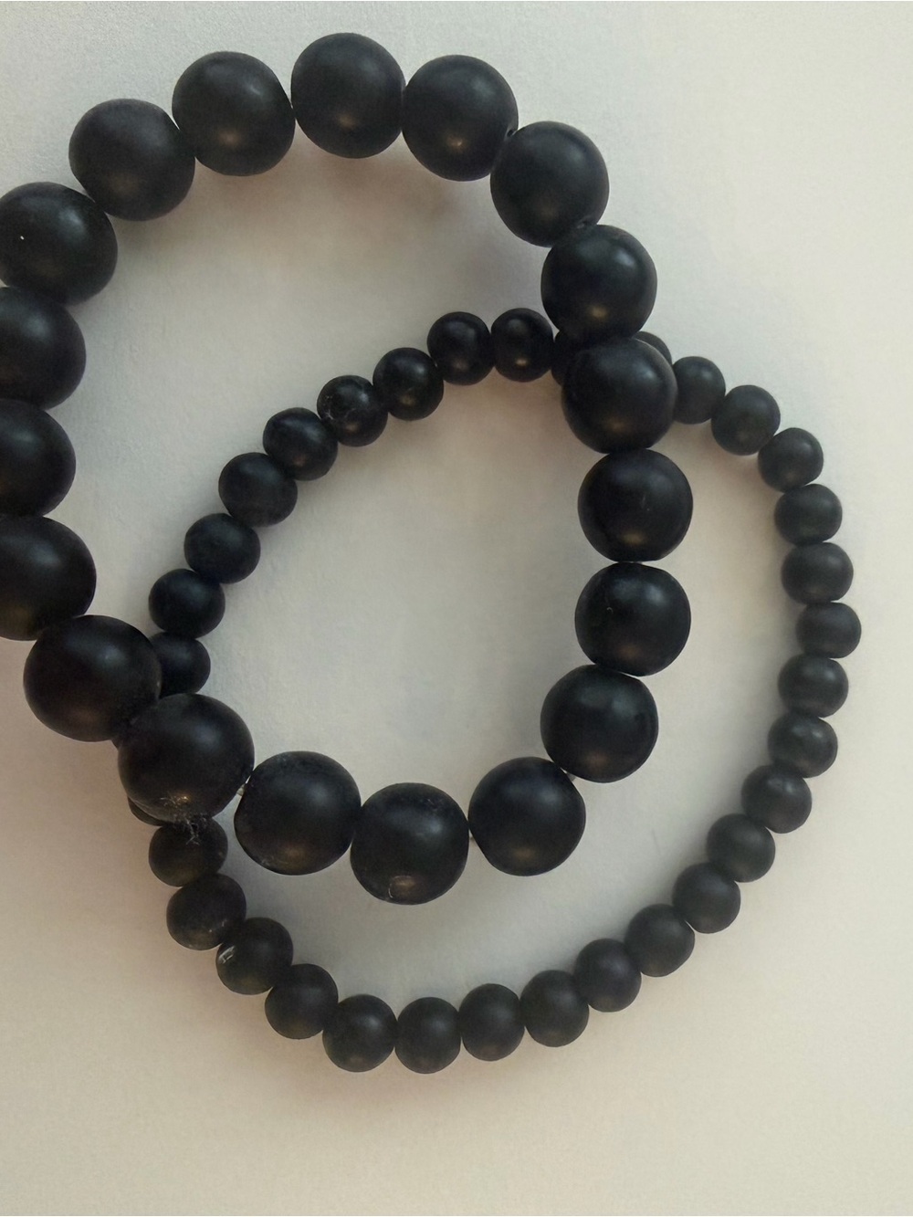 Kinsley Armelle Black Beaded Stretch Bracelet set of 2